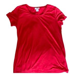 Barney’s New York Red Burn Out Short Sleeve Crew Neck Tee Shirt Large